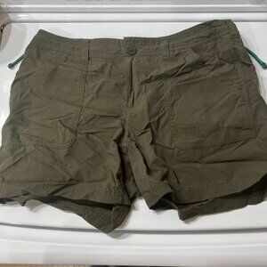 The North Face Nylon Short Wm 8 Drawstring Stow Pocket 5" Green Hiking Outdoor